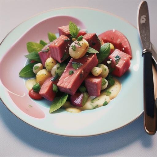 Greek lamb with watermelon salad