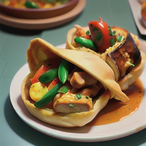 Bunny chow (chicken curry rolls)