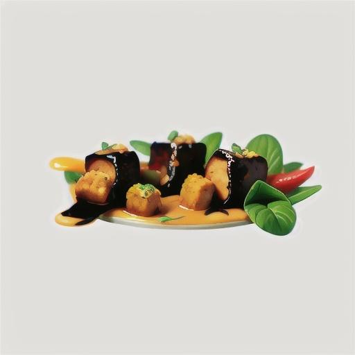 Satay fish nuggets with peanut yoghurt sauce