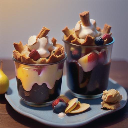 Vanilla, pear & mixed berry crumbles