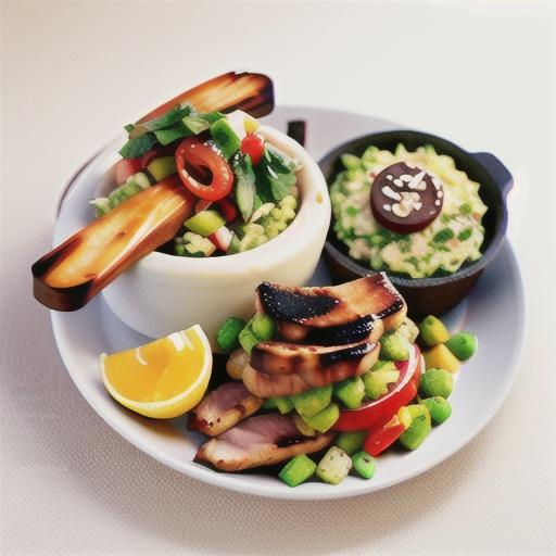 Barbecued peri-peri pork with quick guacamole