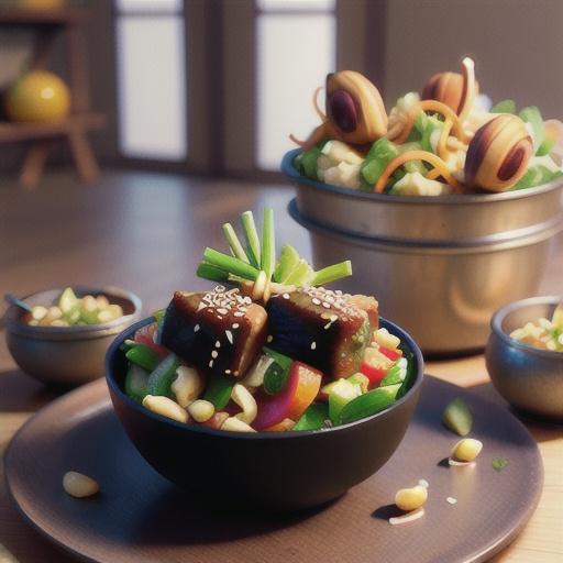 Sesame lemongrass pork with peanut salad