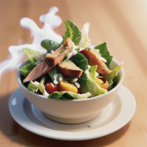Hot-smoked trout caesar salad