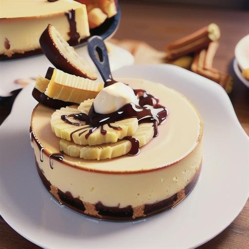 Baked banana and caramel cheesecake slice