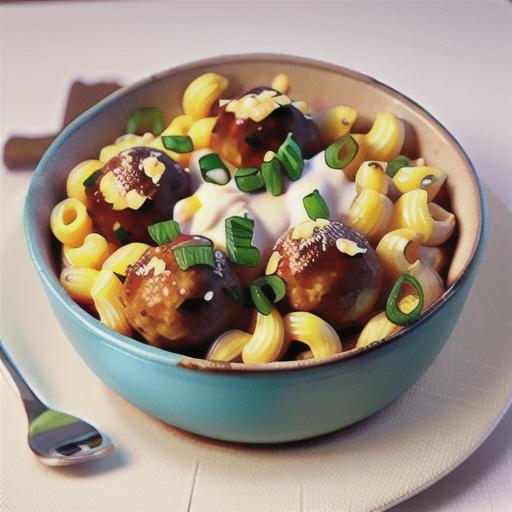 Meatball mac and cheese