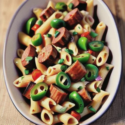 Warm sausage pasta salad