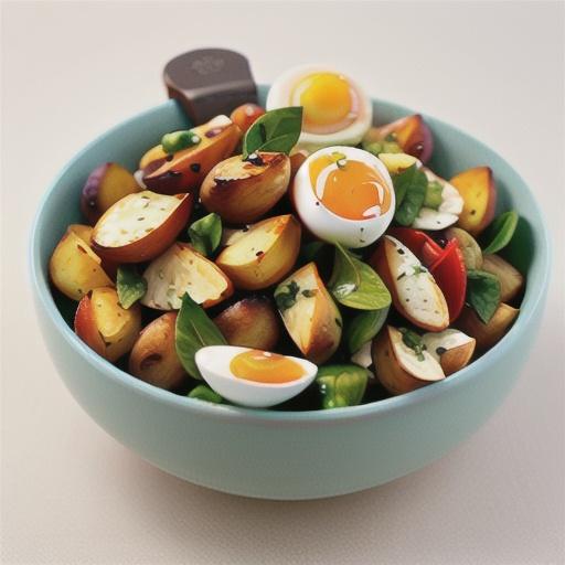 Chicken, roasted potato and egg salad
