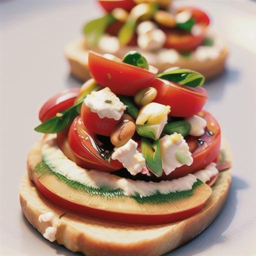 Tomato, pine nut and ricotta bruschetta