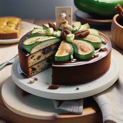 Spiced zucchini & pecan cake
