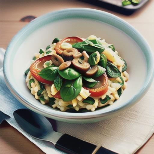 Mushroom and spinach risotto