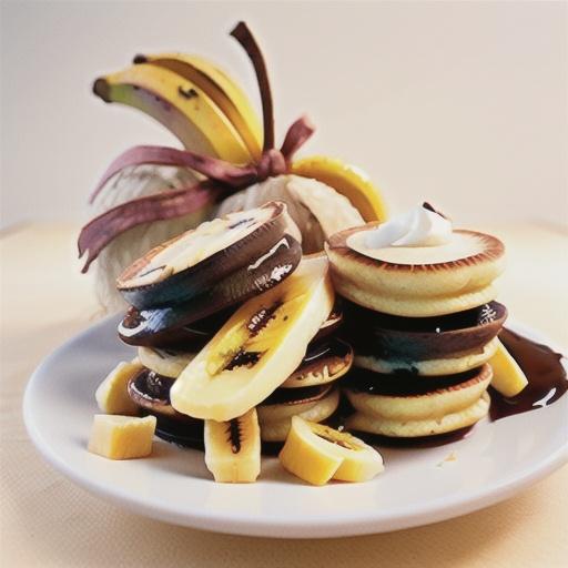 Coconut banana on almond pikelets