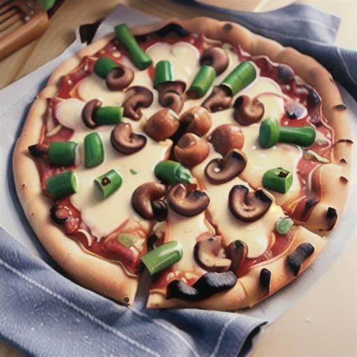 BBQ chicken and mushroom pizza