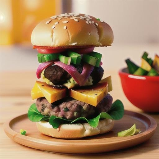 Beef burgers with wedges