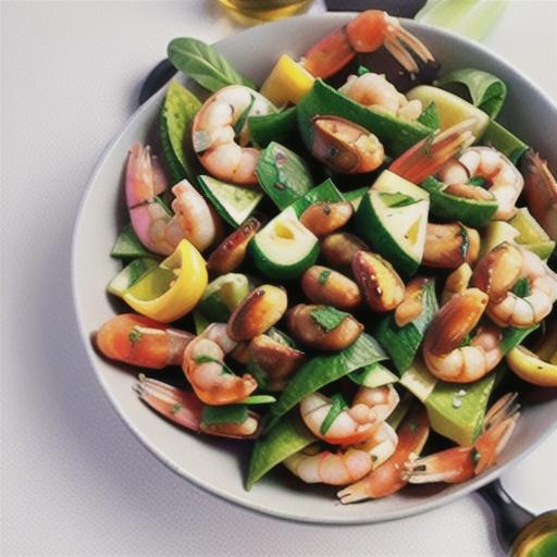 Garlic prawn fattoush