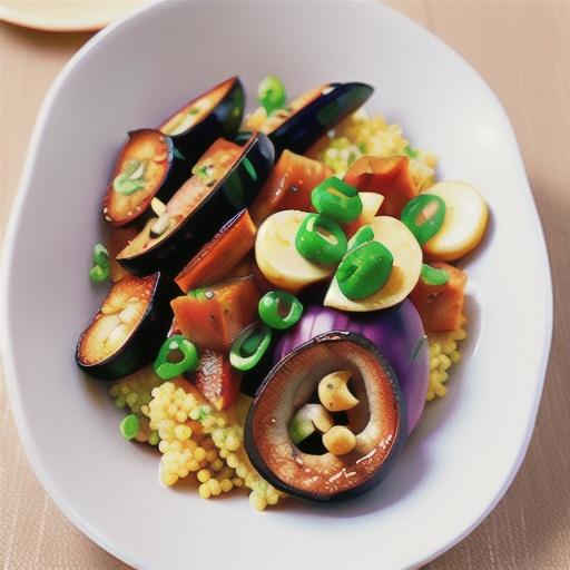 Lamb cutlets with eggplant relish & pearl couscous