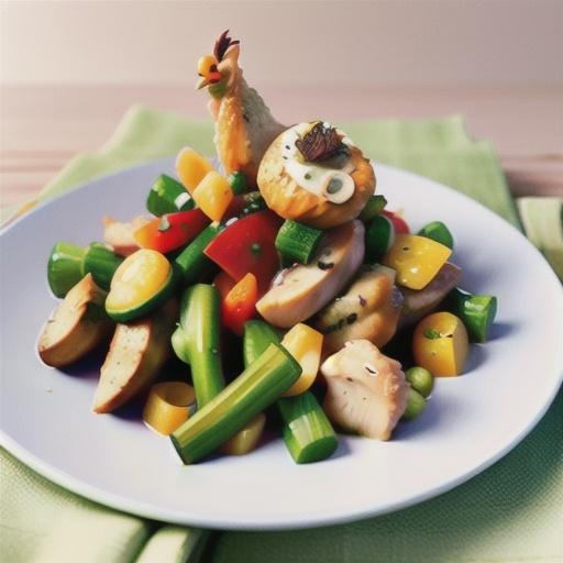 Chicken with spring vegetables