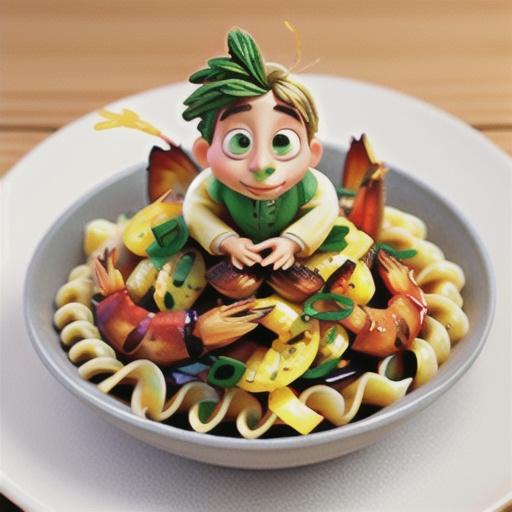 Lemon pepper prawns with angel hair pasta