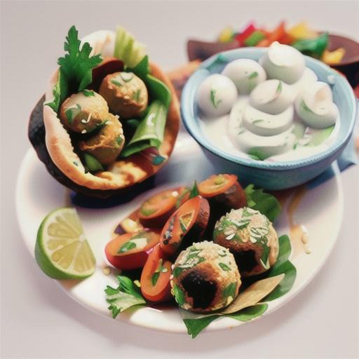 Spicy Baked Falafel with Tzatziki