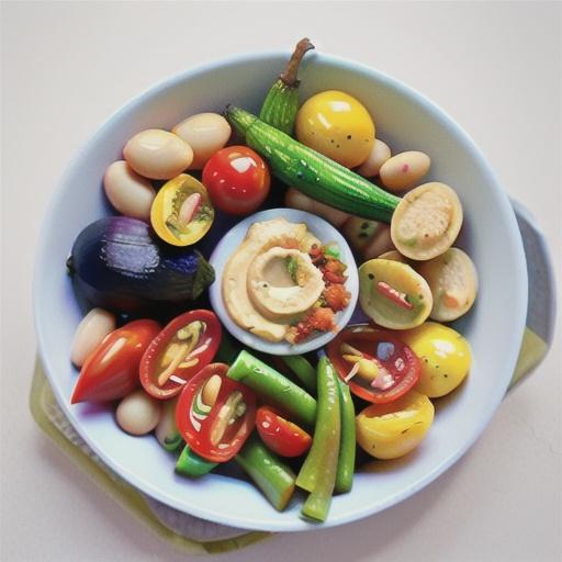 Vegan roasted summer veg with white bean hummus recipe
