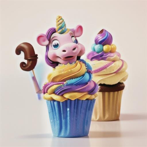 Unicorn cupcake cones