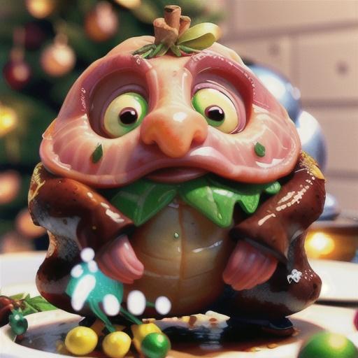 Port and green peppercorn glazed ham with roast onions