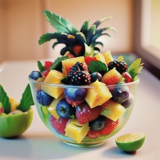 Pineapple-Berry Salad with Honey-Mint Dressing