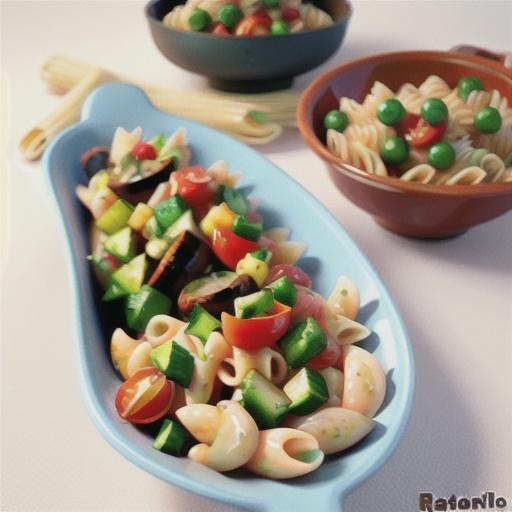 Chicken drumettes with warm pasta salad