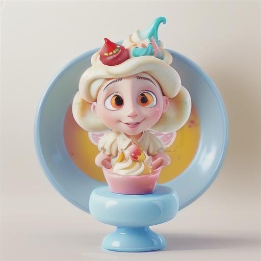 Meringues with brandy cream and fairy floss