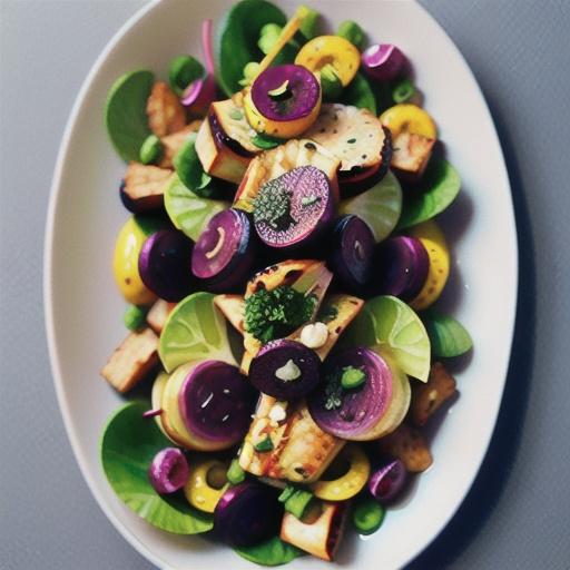 Dukkah-crusted chicken salad with roast beetroot and feta