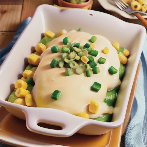 Chicken, leek and corn bake