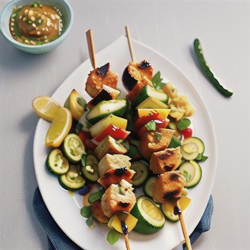Chicken tikka kebabs with cucumber and coriander salad