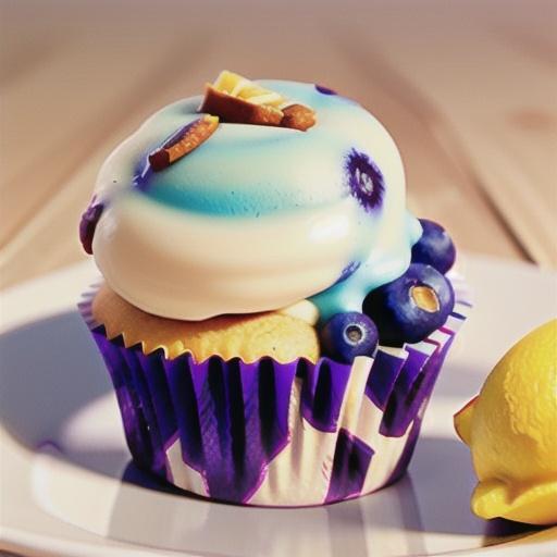 Lemon Blueberry Ice Cream Cupcakes