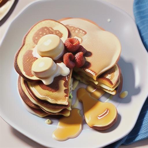 Buttermilk pancakes with caramelised pears