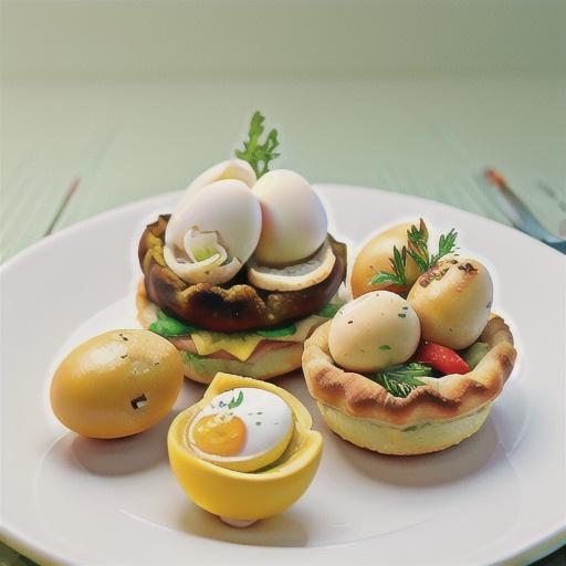 Chicken and egg pies with lemon-herb potatoes