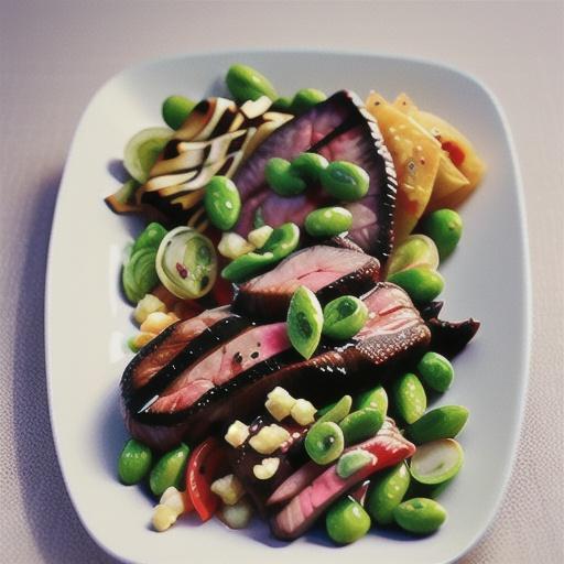 T-bone steaks with miso sesame snap salad