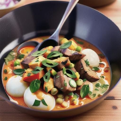 Curried lamb with spinach