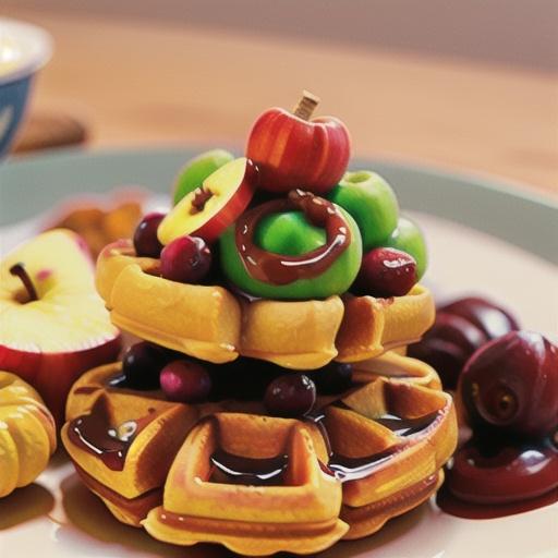 Pumpkin Waffles with Apple-Cranberry Relish
