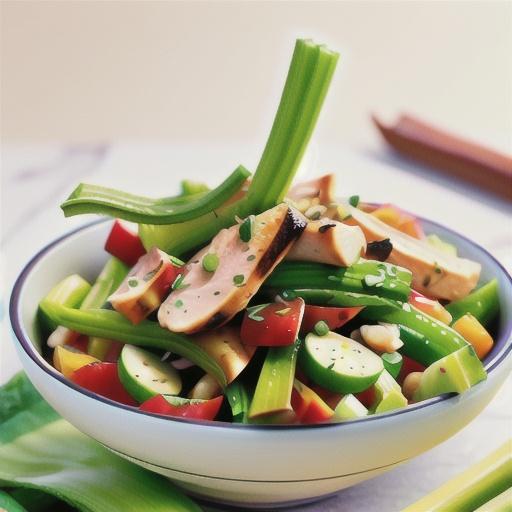 Celery, apple and chicken salad
