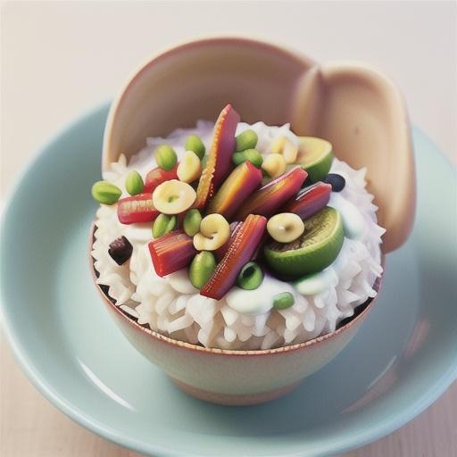 Vanilla rice pudding with poached rhubarb