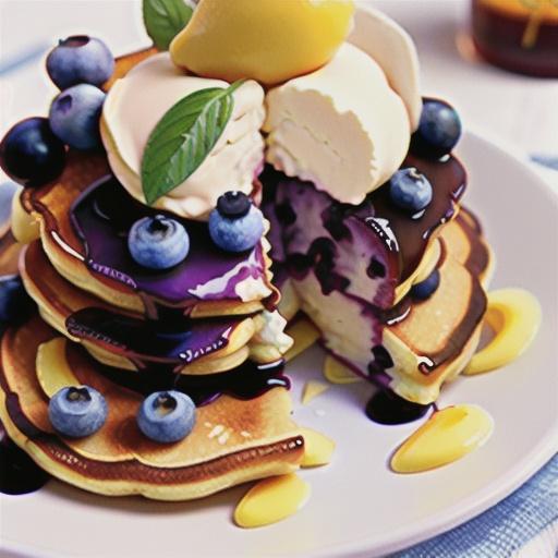Lemon Ricotta Pancakes with Blueberry Sauce