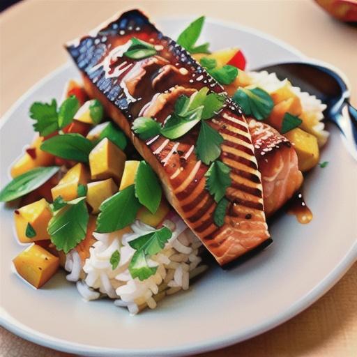 Baked Salmon with Tropical Rice