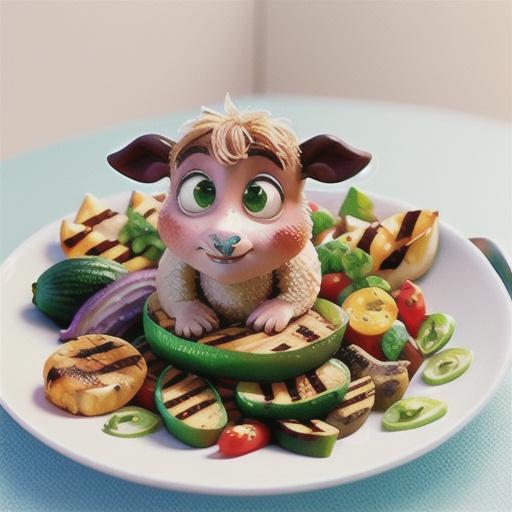 Lamb with chargrilled vegetables