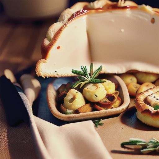 Hearty lamb pie with rosemary potato dumplings