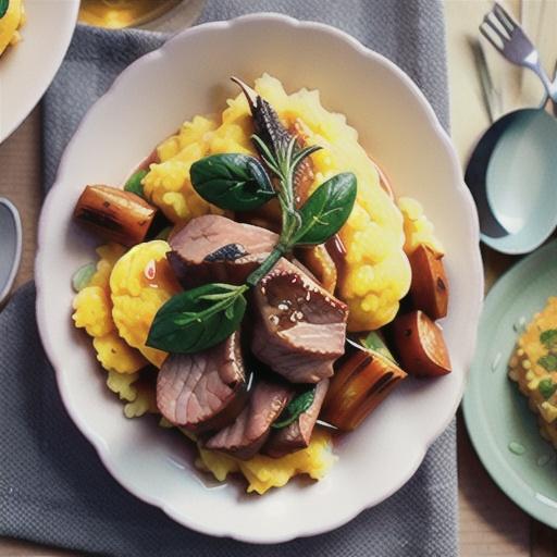 Lamb osso buco with rosemary polenta