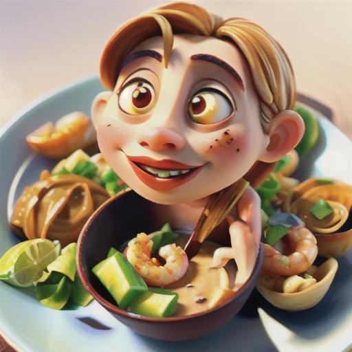 Shrimp with Thai Noodles and Peanut Sauce