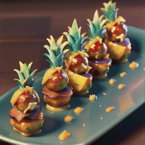 Pineapple Glazed Ham Balls