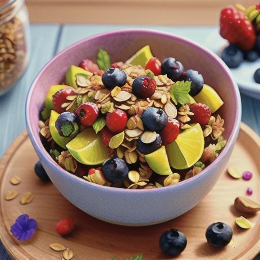 Blueberry, cranberry and orange granola