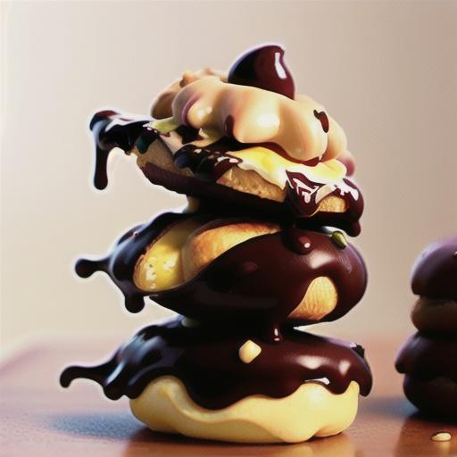 Chocolate eclairs with custard cream