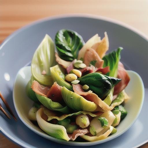 Baby Bok Choy with Sherry and Prosciutto