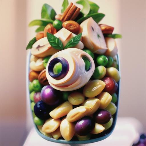 Pearl barley, grape & poached chicken salad